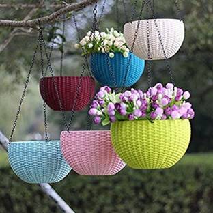 Naturalook Trendy Designer Plant Pots Planter For Home Balcony, Window Display Decoration Plant Container Set
