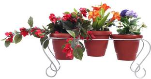 Tidy Homz Duoro Planter Stand (Silver) Plant Container Set
