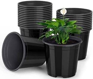 Varshney Gardenig 6 Inch Round Black Nursery Plant Pot for Orchid Plants Seeding Pots Pack of 10 Plant Container Set