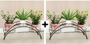 GREEN TOUCH Pack of 2 Decorative 3 Tier Big Pot Plant Stand For Home Garden Balcony terrace Plant Container Set