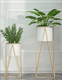 FNF Creation Metal Floor Flower Planter for Indoor, Living Room Plant Container Set