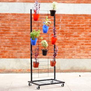 D&V ENGINEERING Hanging Plant Stand | Indoor/Outdoor Pot Holder Rack | Display Frame with wheels Plant Container Set