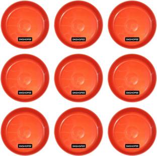 SNSHOPEE 9 Pcs - 8 inch Premium Quality Saucer-Bottom Base Plate Pot Tray for Plant Pots Plant Container Set