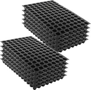 FOBHIYA Seed Germination Plastic Seedling Nursery Tray with 98 Cavities Seeds Growing Plant Container Set
