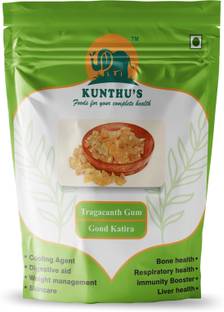 KUNTHUS Pure Gond Katira, Gond Katira, Edible Gum, Tragacanth Crystal Gum, Badam Pisin, Almond Gum Seed