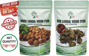 Green India White Sandalwood (Safed Chandan) & Red Sandalwood (Lal Chandan) Combo 1 KG Pack Seed