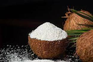 Aromatic coconut powder, Cocos nucifera, nariyal burada, shriphal Seed