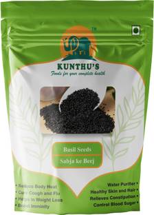 KUNTHUS Sabja Seeds, Basil Seeds, Tukmaria, Falooda Seeds, Sweet Basil Seeds, Sabja ginjalu Seed