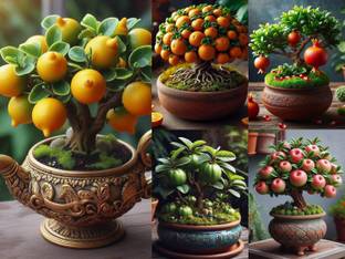 Crapulous 50+ Hybrid Dwarf Fruit Seeds Combo: Orange, Apple, Pomegranate, Guava, Lemon Seed