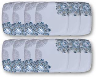 CARNIVAL Pack of 12 Melamin Square Lito(919) 7 Inch Dinner / Lunch & Dining Plate Set 12 Pcs of Melamine Dinner Set
