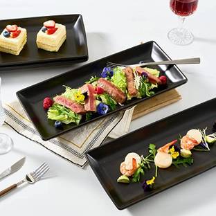 BARCROCK Premium Snack Plate Salad Plate and Dessert Plate Small Serving Tray Rectangular Tray