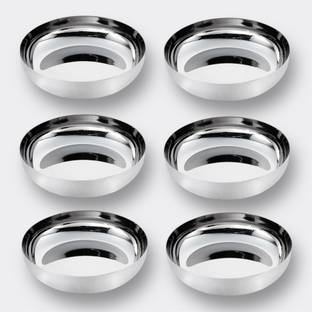 Artha S.S.Halwa Dish with Polished Mirror Finish – 180ml Sweet Plate for Dessert Quarter Plate