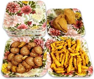 Inpro Melamine 6 Inch Square Small Quarter Plates-Snacks Plates-Small Plate Set of 12 Quarter Plate