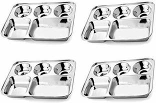 PARDEEP KHERA pack of 4 bhojan thal Sectioned Plate