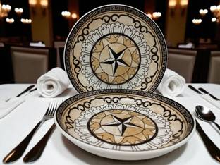 Lemon Tree 18.5 cm Ceramic Deep Salad/Pasta/Snack Serving Plate Set of 2 – Microwave Safe Dinner Plate