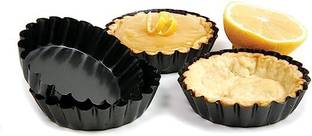 Bellveen 4 Inch Tart Pan Quiche Pan with Non-Stick Pie Tart Pan Set of 6 Tray