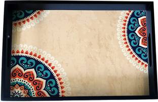 Brahma Design Mandala Vintage Dining Serving and Desk Rectangle Shape Tray