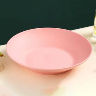 KitchEase 9.05" Wheat Straw Serving Bowl |Eco-Friendly Plate for Noodles, Salads & Fruits Dinner Plate