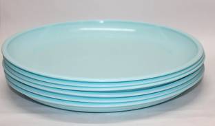 Everbuy aqua blue 6 bpa free plates Dinner Plate