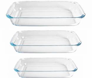 RKPL Borosilicate Glass Microwave Oven Safe Glass Baking Dish 1000 ml,1600 ml,2200 ml Baking Dish