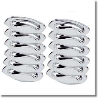 SHINI LIFESTYLE Stainless Steel Serving Plate, Oval Plate, Subzi Plate, Rice Plate,Chat Plate Rice Plates