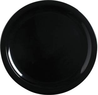 Kanha Glossy Finish Microwave Safe Full Plates For Home and Restaurant (28 cm) Black Dinner Plate