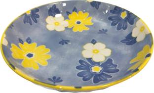 Lemon Tree Ceramic Round Deep Salad/Pasta/Snack Serving Plate, Platters for Serving Snacks Tray