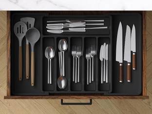 PITRU VENTURE Kitchen Cutlery Tray Drawer Orgenizer Expandable 8-Section Drawer Tray