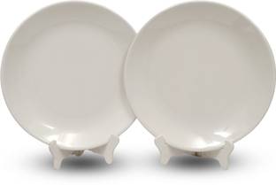 Ariya 10.5 Inch Melamine White Dinner Full Serving Plate Dishwasher Safe Dinner Plate