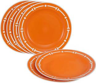 Cutting EDGE Duo - Designer Round Plastic Dinner Plates x 6 for Families | Daily Use |Parties | Unbreakable | Kid Friendly | Microwave Safe | Dishwasher Safe Dinner Plate