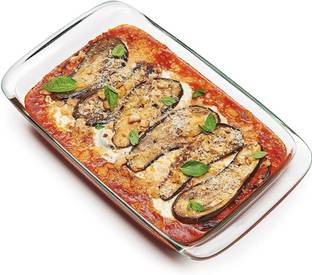 SMILERY Borosilicate Glass Rectangular Dish With Handle 1000ml, Baking Dish Baking Dish