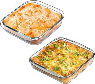 MDNSHO Borosilicate Glass serving bowl, Tray, Container Microwave Oven Safe 1100 ml Baking Dish