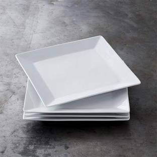 BARCROCK Snack Plate Salad Plate and Dessert Plate Small Square Design Multipurpose Use Quarter Plate