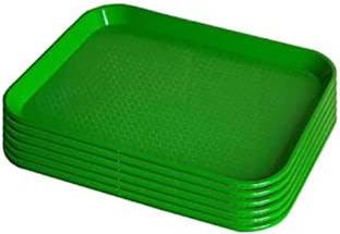 PKMSHO 12"X16" Plastic Rectangle Food,Serving Tray Breakfast, Cold-Drink Green Color Tray