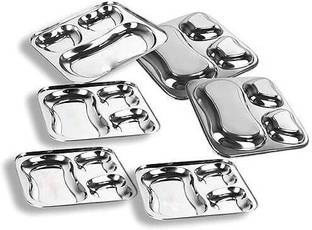 GATISTAVAM 3 in 1 Pav Bhaji & Snack Plate with 3 Compartments – Durable Design Dinner Plate