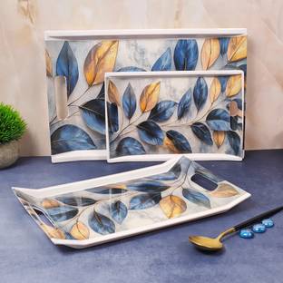 UPC Melamine Serving Tray, Set of 3 (Small, Medium and Large Size) Tray