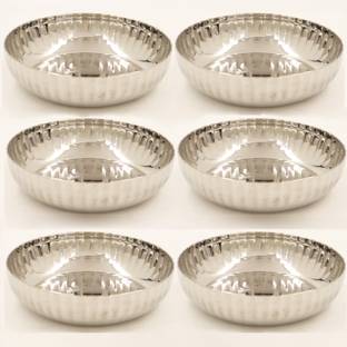 Spillbox Stainless Steel Hammered Bowl| Dessert Plate |Snack Plate-Ribbed Side dish Plate Quarter Plate