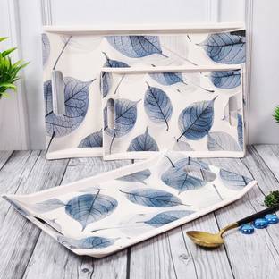 UPC Melamine Serving Tray, Leaf Set of 3 (Small, Medium and Large Size) Tray