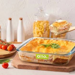 Allo Borosilicate Oval Glass Baking Dish, Bake Tray, Oven Safe, 1000 ml Baking Dish