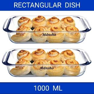 MDNSHO Borosilicate Glass Microwave Oven Safe Rectangle Baking Dish Baking Dish