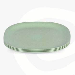 Eha Set of 4 Earth-Friendly Square Dinner Plates | Microwave Safe Dinner Plates | Dinner Plate