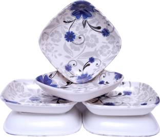 Feast Melamine Square 6 Inch Snacks Plate Set 6 Pcs Quarter Plate