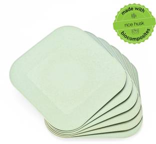 Eha Earth Friendly Picnic Plates | 9 Inch | Made with Bamboo Fibers & Rice Husk Half Plate