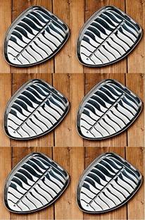 Dynore 6 Pcs Banana Leaf Shape Dinner/Snack/Mess Tray- Set of 6 Small Tray