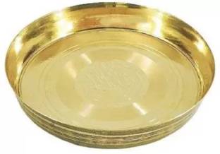 DOKCHAN handcrafted brass thali for Sweets Home DÉCOR Pooja Plate Gift item Half Plate