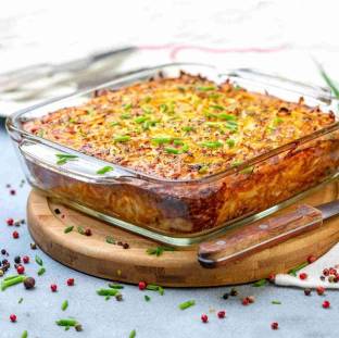 MDNSHO Borosilicate Glass serving bowl, Tray, Container Oven Safe 1100 ml Baking Dish