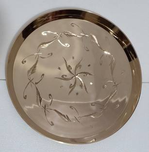 HUDA MFG. CO. HMC BRONZE/KANSA ROYAL AYURVEDA SERVING PLATE Dinner Plate