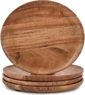 BAKSHEXPORT wooden Dinner Plate Pack of 3 Dinner / Chips/snack/breakfast serving plate Dinner Plate
