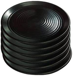 Kanha 8 Inches Quarter Plate for Fast Food Like Pasta/Snack/Pizza in Black Color-6 Pcs Quarter Plate