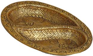 DecorHouse Handcrafted Leaf Design Dry Fruit Serving Tray